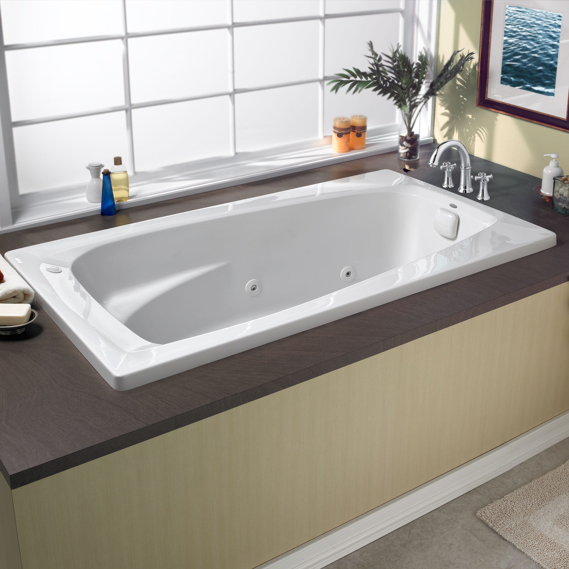 EverClean 60 in. Acrylic Rectangular Drop-In Whirlpool Bathtub