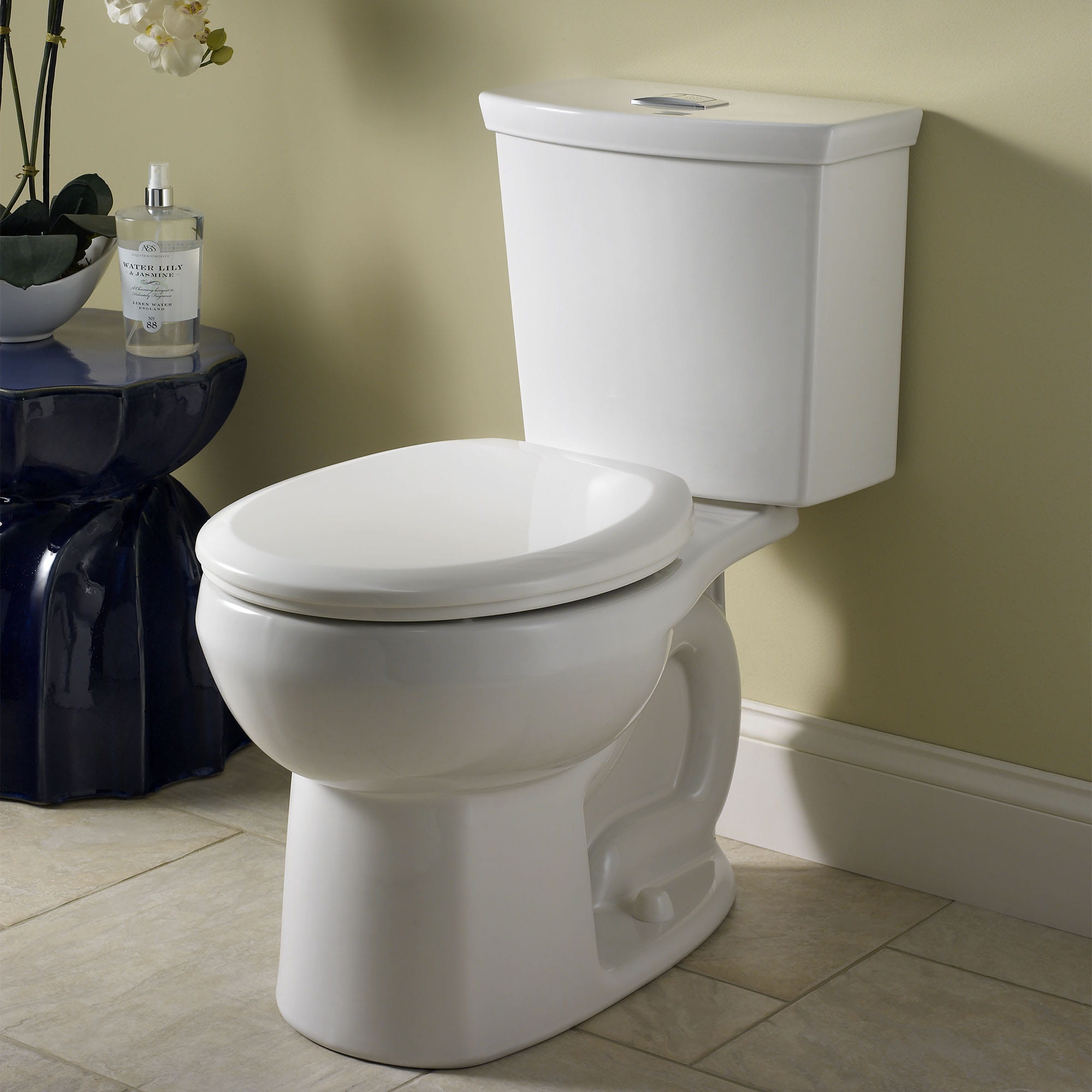 Convenient Height Extra Tall Toilets Pearl White Dual Flush Elongated Tall  Height 2-piece Soft Close Toilet 12-in Rough-In 1.28-GPF in the Toilets  department at