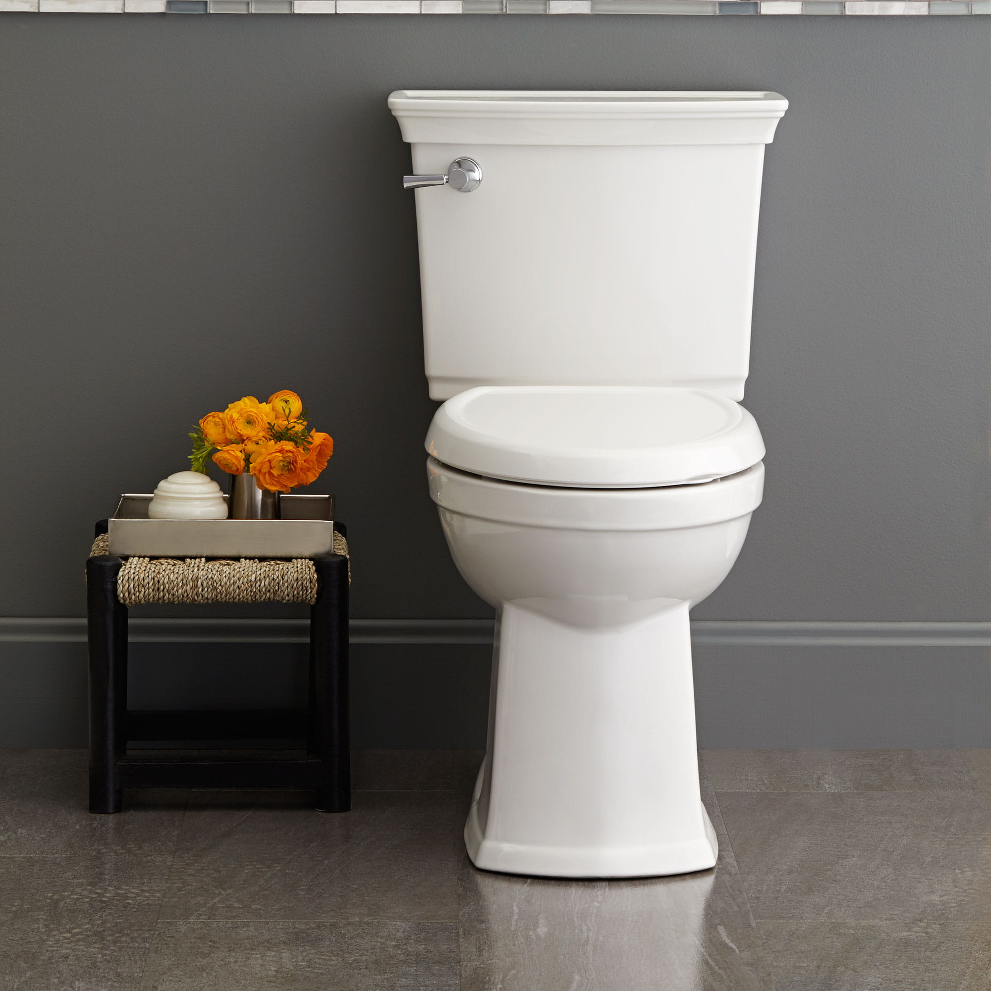 Optum VorMax Two-Piece 1.28 gpf/4.8 Lpf Chair Height Elongated Toilet ...