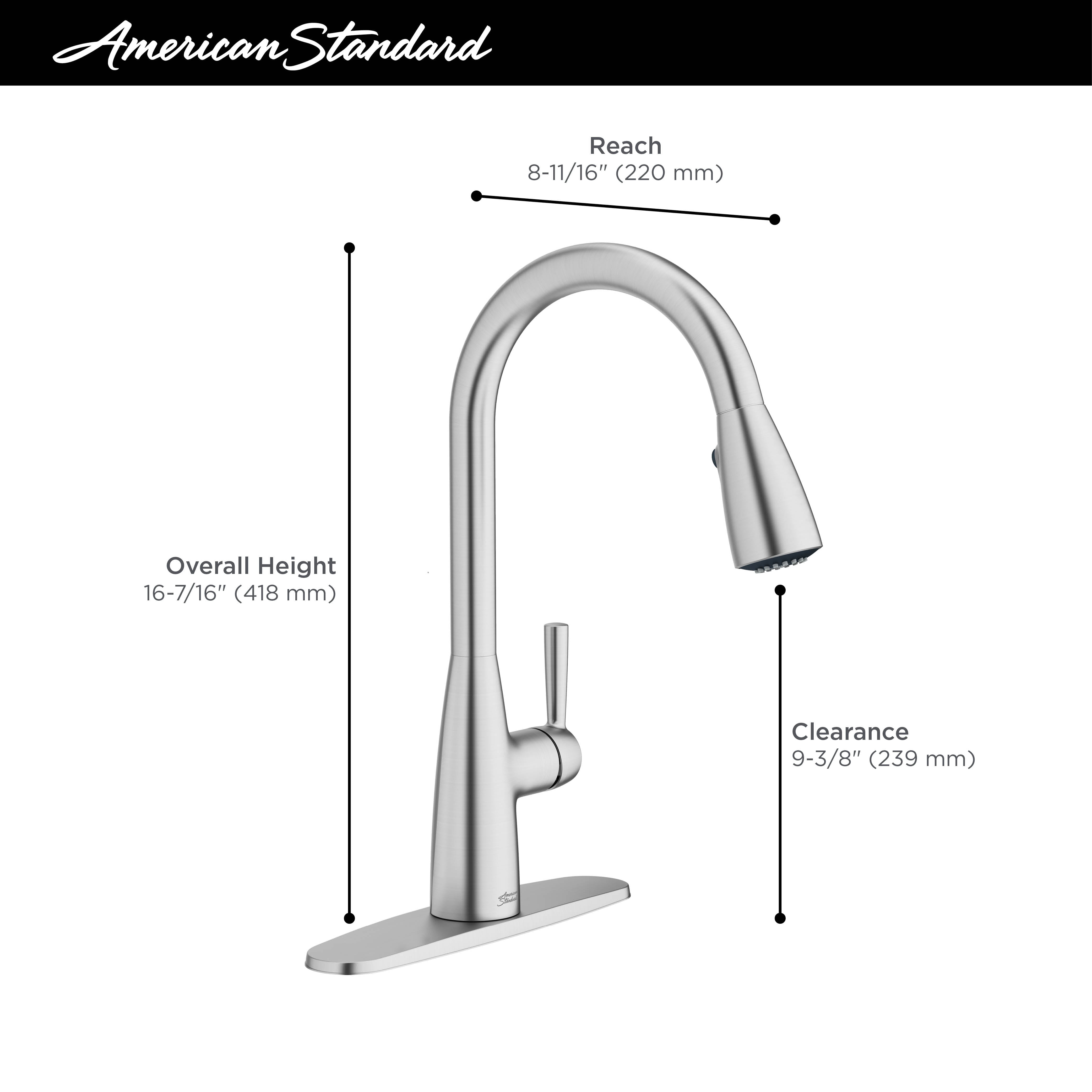American Standard Fairbury 1-Handle Pull-Down Kitchen Faucet Stainless Steel 