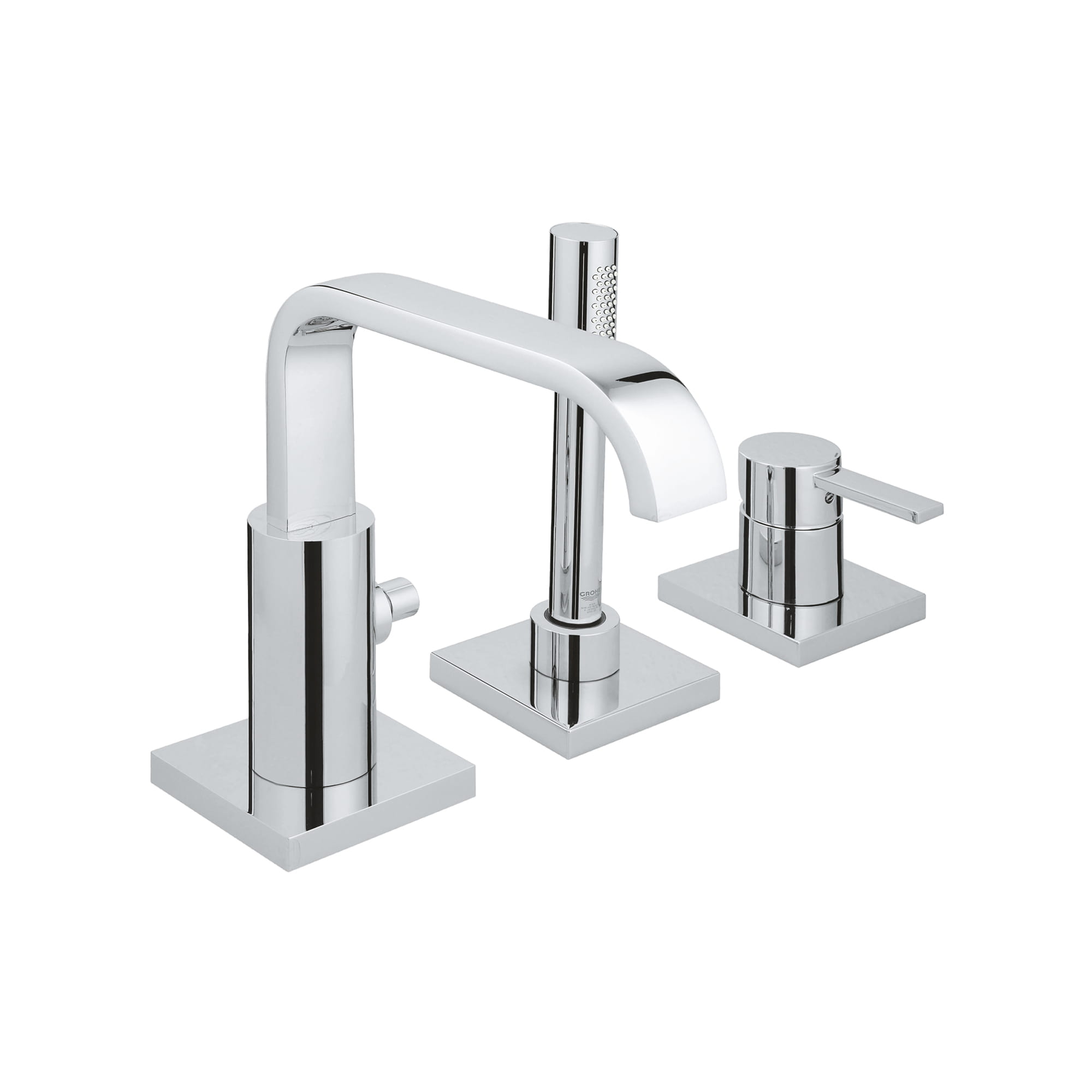 3-Hole Single-Handle Deck Mount Roman Tub Faucet with Hand Shower