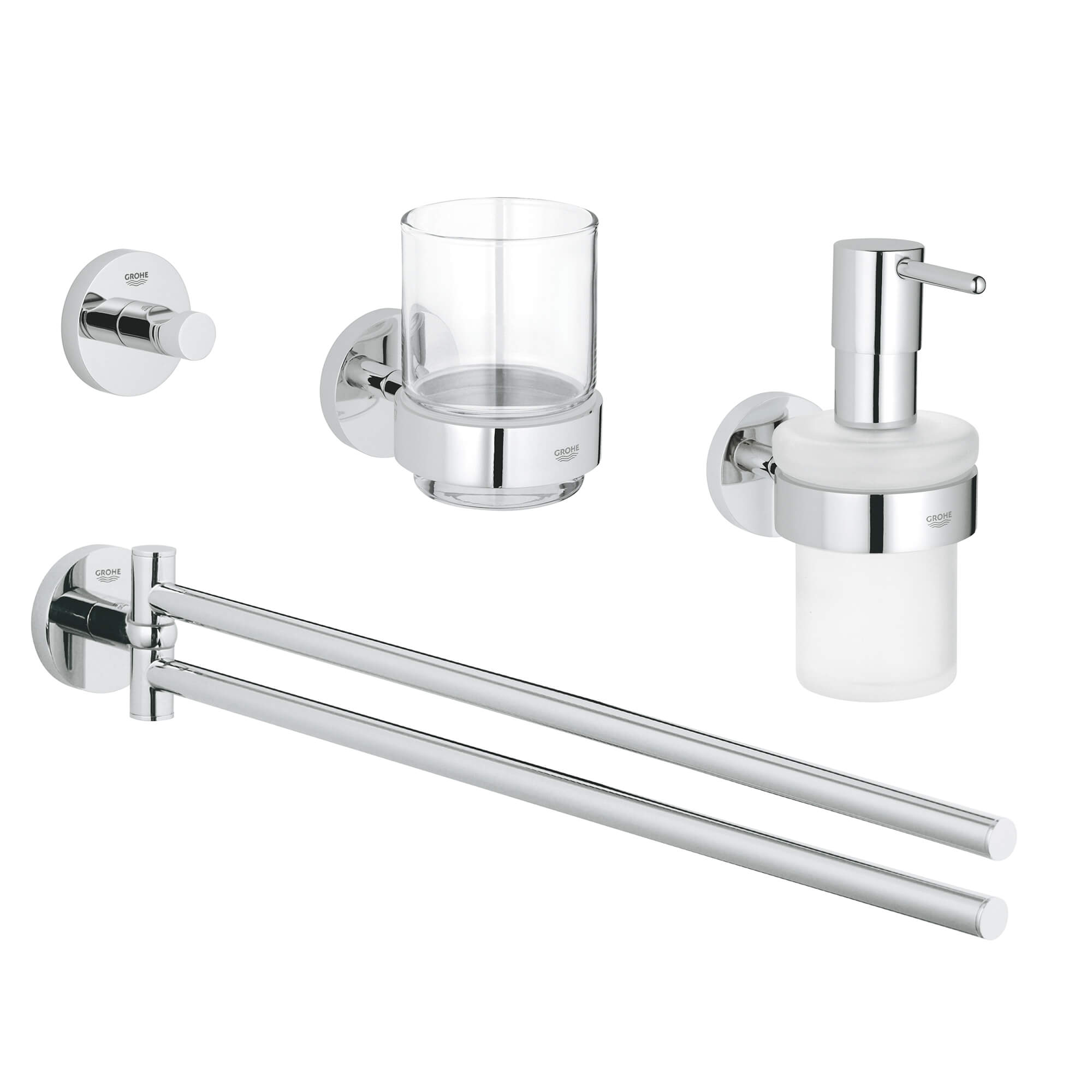 Набор для ванны хром. Grohe 40865000. Grohe Essentials аксессуары для ванной. Grohe Essentials набор. Grohe 40846001.