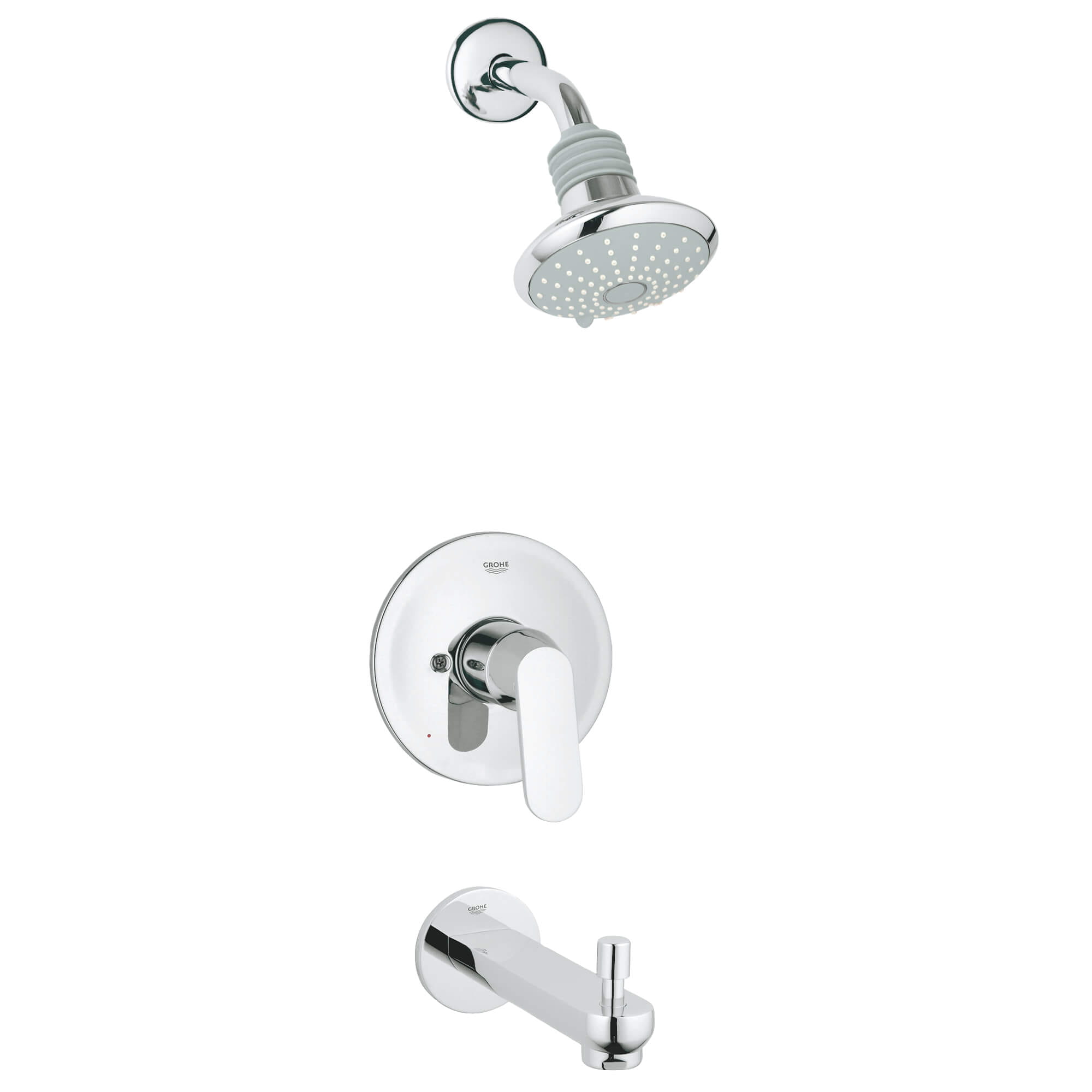 Starlight Chrome Grohe K35025-35015R-002-2 Eurostyle Shower Tub Combination with Rough-In Chrome,, 