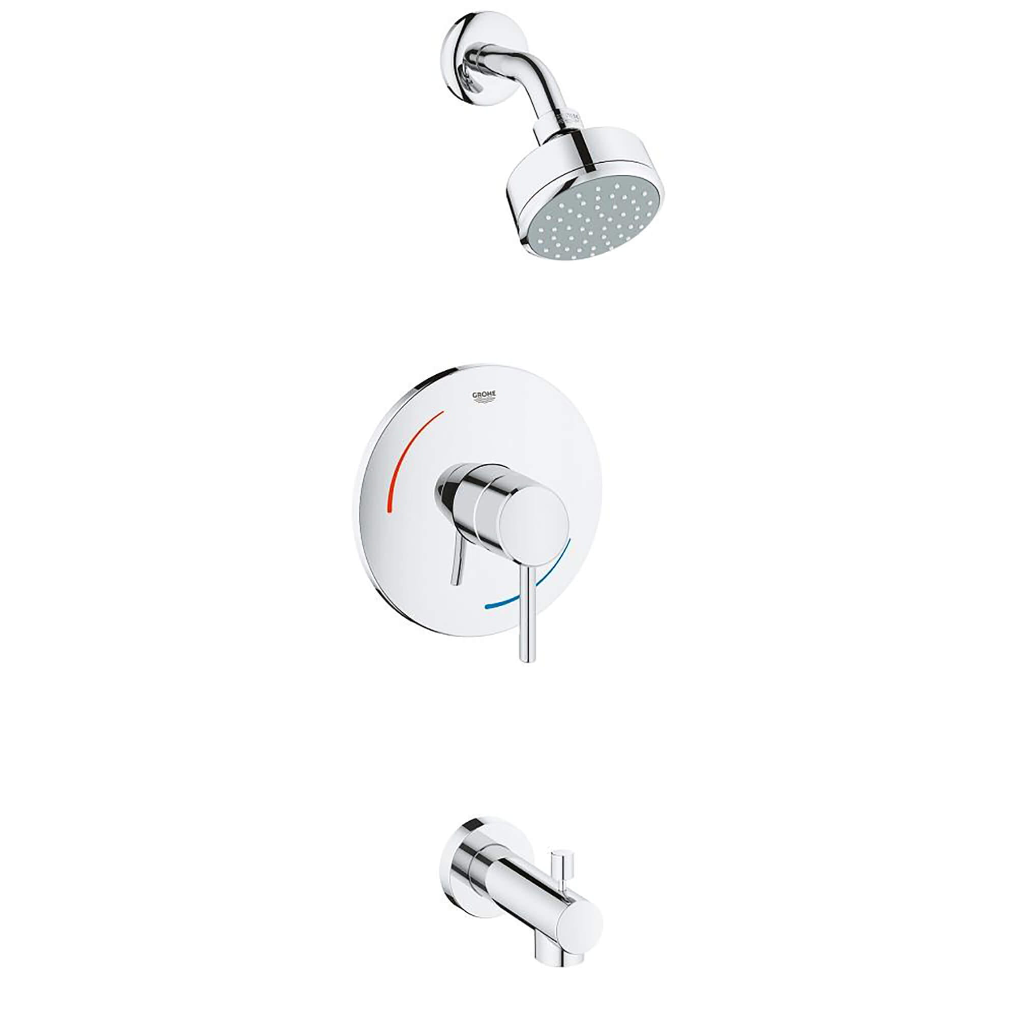 Grohe 35 009001 Concetto Pressure Balance Tub/Shower Trim with Lever Handle 