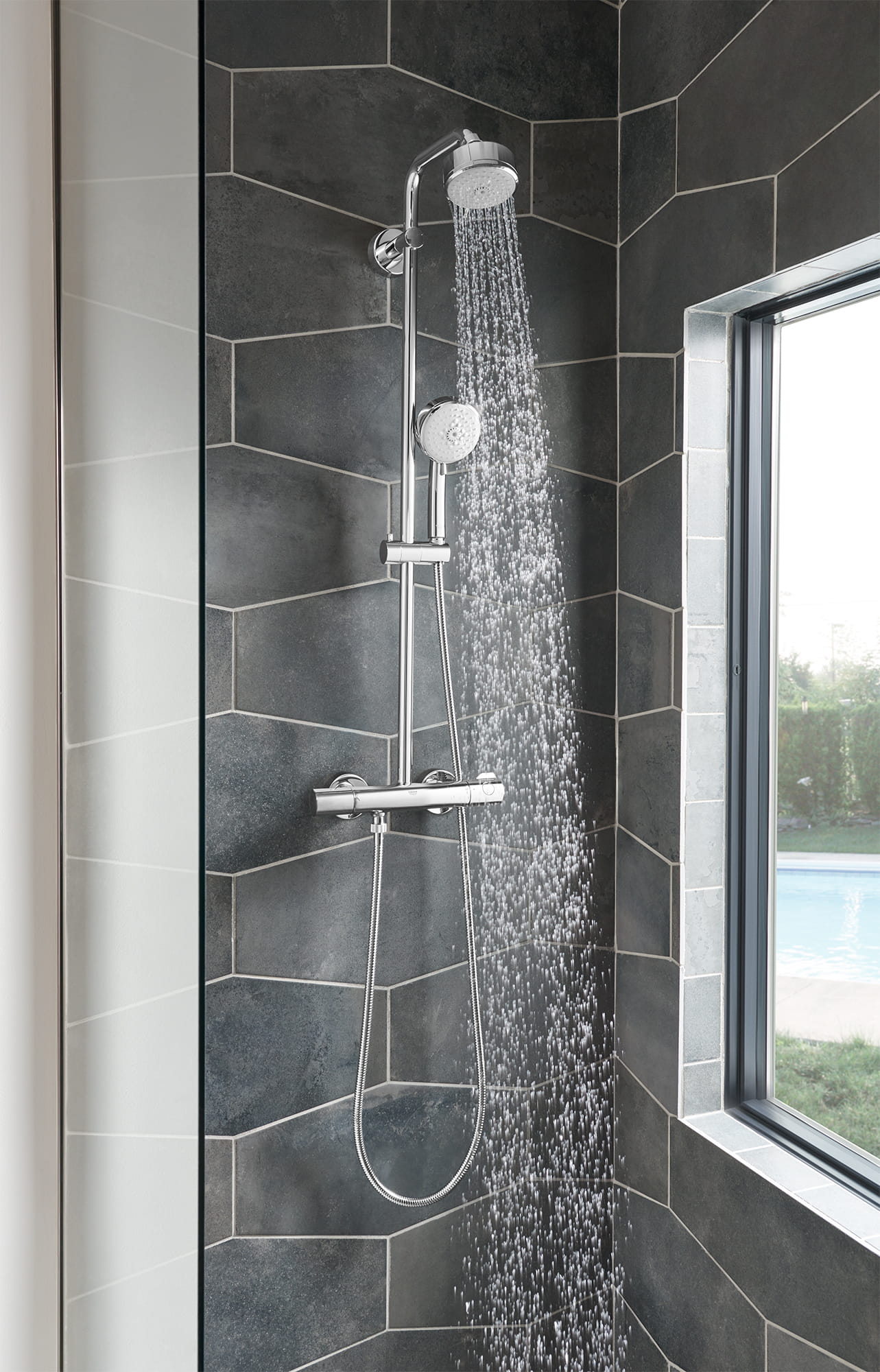 GROHE Chrome Tempesta 1.3 GPM Multi Function 2 Spray for sale online 