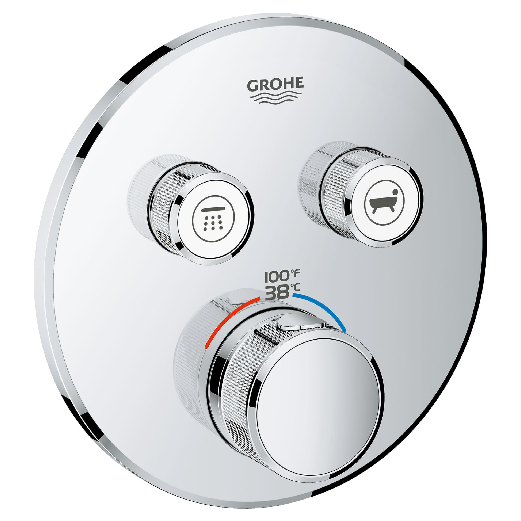 GROHE grohe grohtherm smartcontrol round concealed mixer trimset 3 valve 29146000 