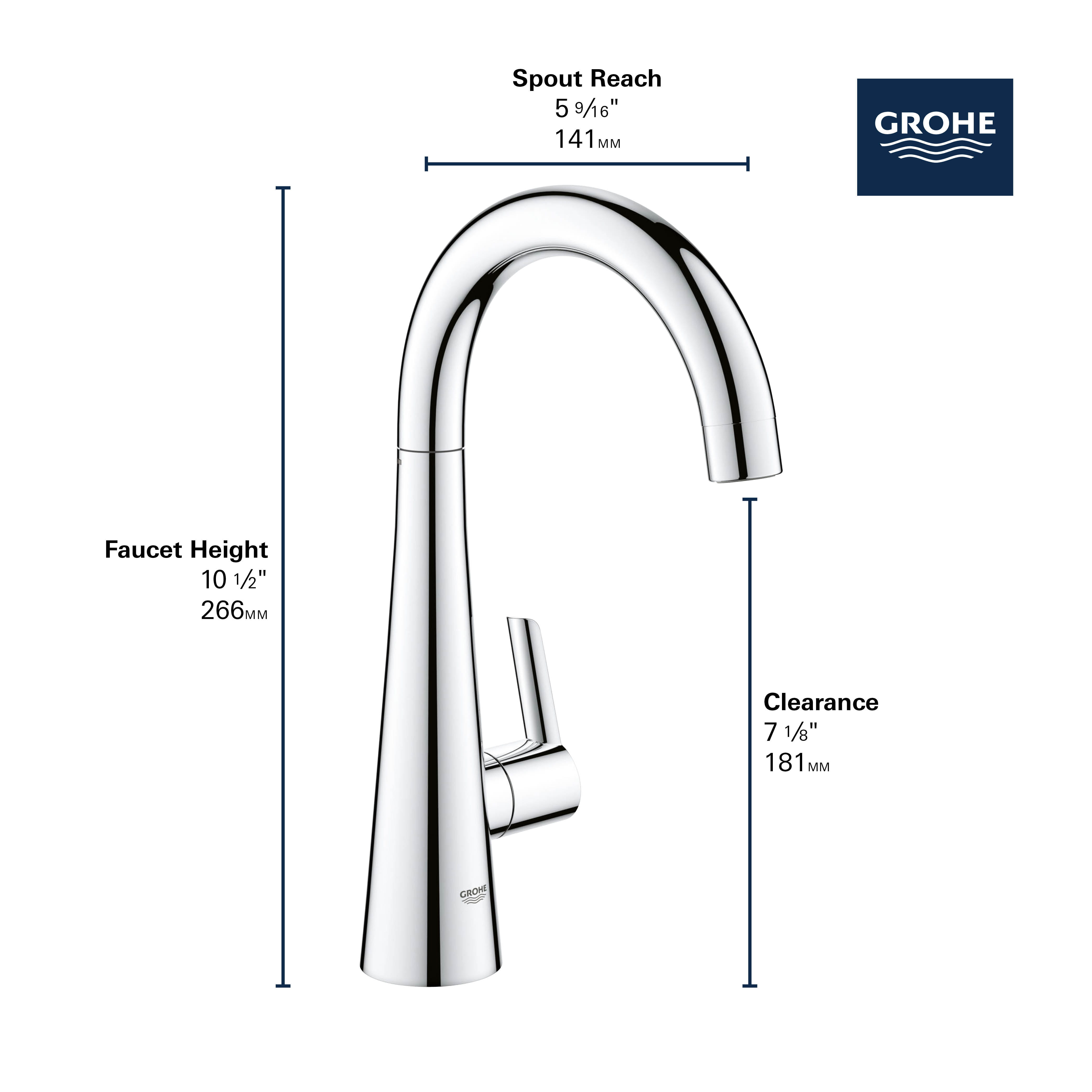 koper Vrouw Leven van Single-Handle Beverage Faucet (Cold Water Only) with Filtration 1.75 GPM