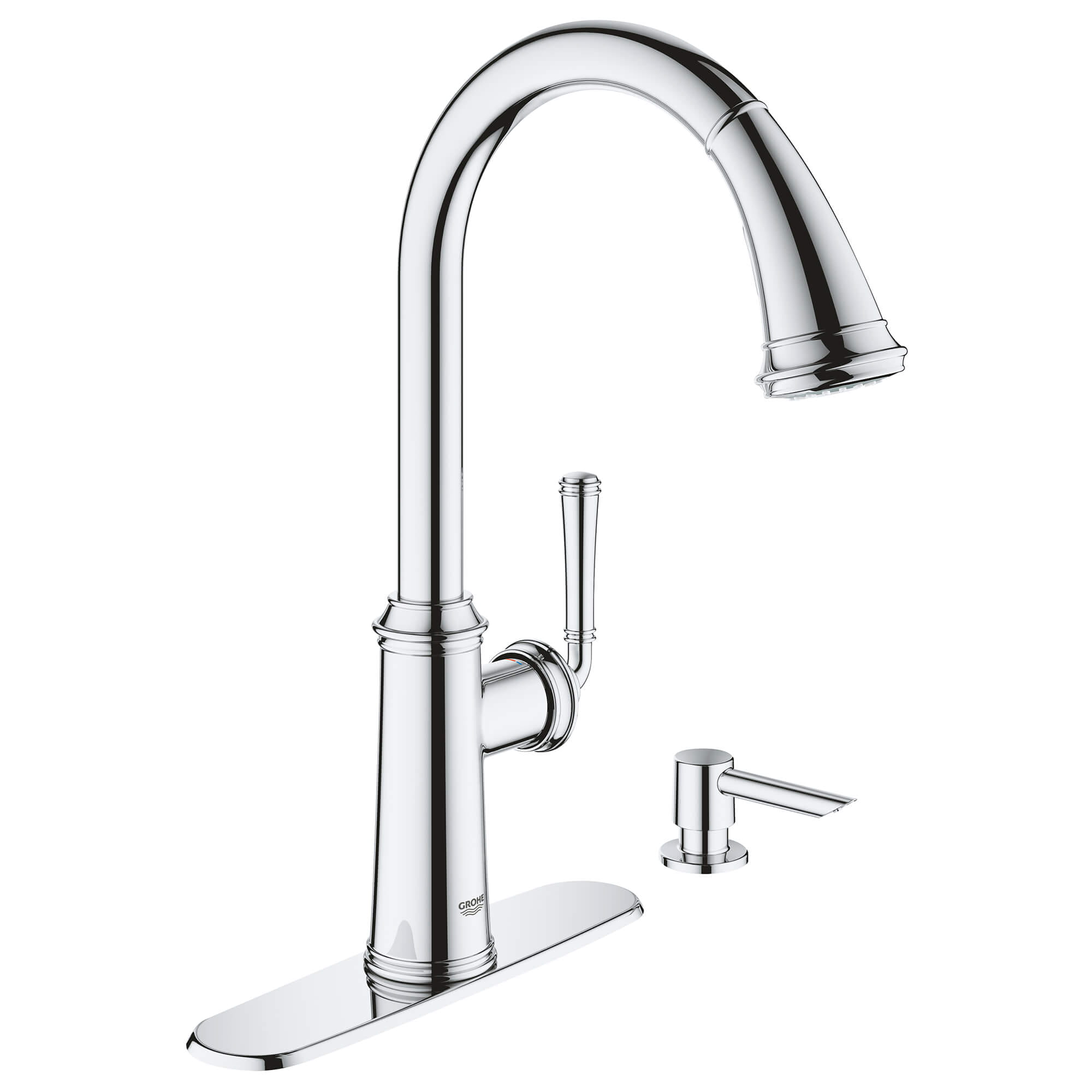 single handle pull down kitchen faucet dual spray 1 75 gpm