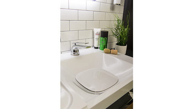 DXV Modulus 55” Double Sink and DXV Modulus Single Handle Faucet