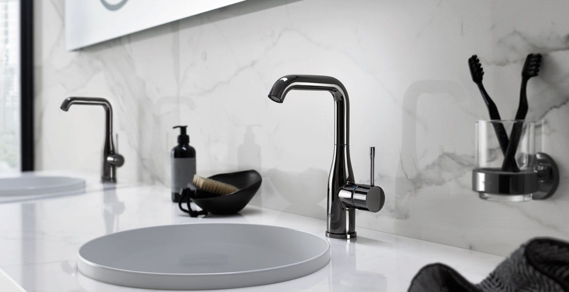  Grohe Essence - Grifo monomando para lavabo con acabado de  grafito duro : Herramientas y Mejoras del Hogar