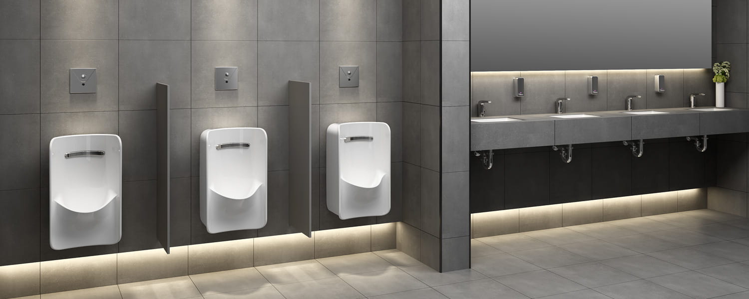 ada public urinal installation