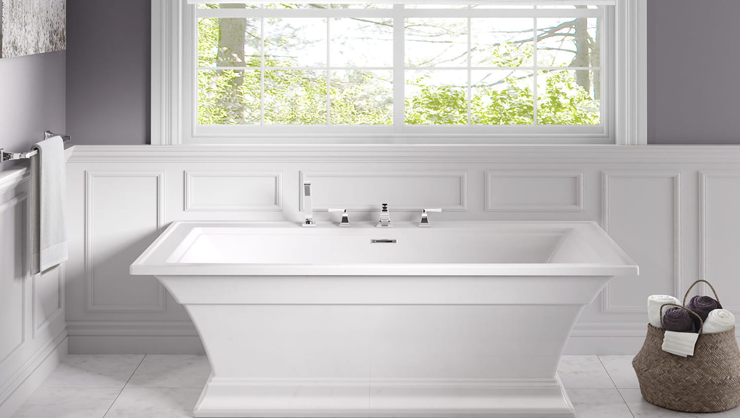 Pedestal tub clearance