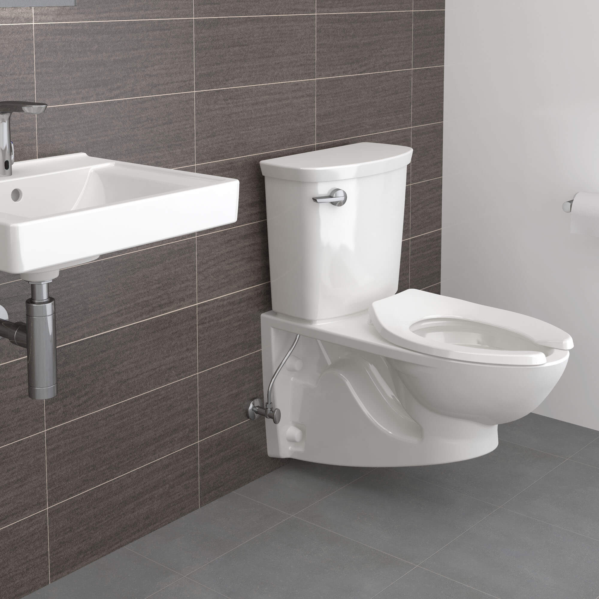Ada clearance compliant toilet
