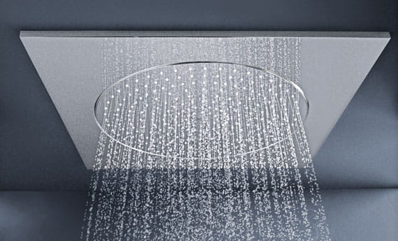 square ceiling mounted shower head