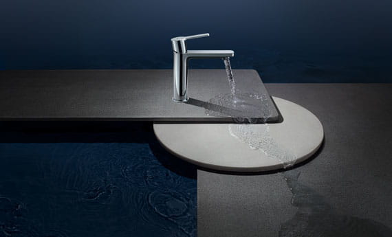 faucet with futuristic sink base
