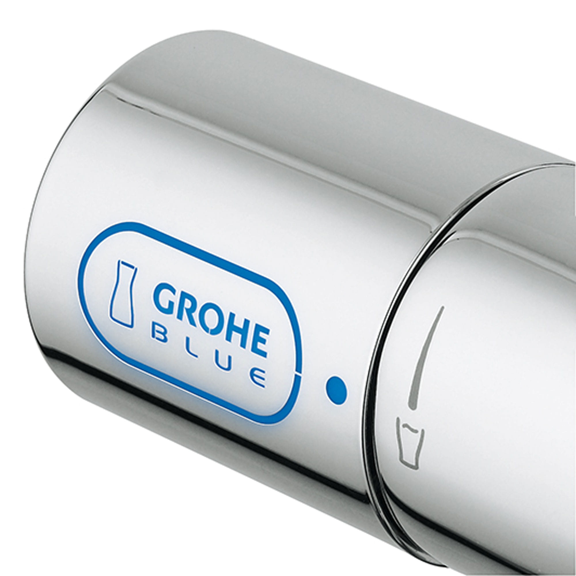 closeup on Grohe Blue turn knob