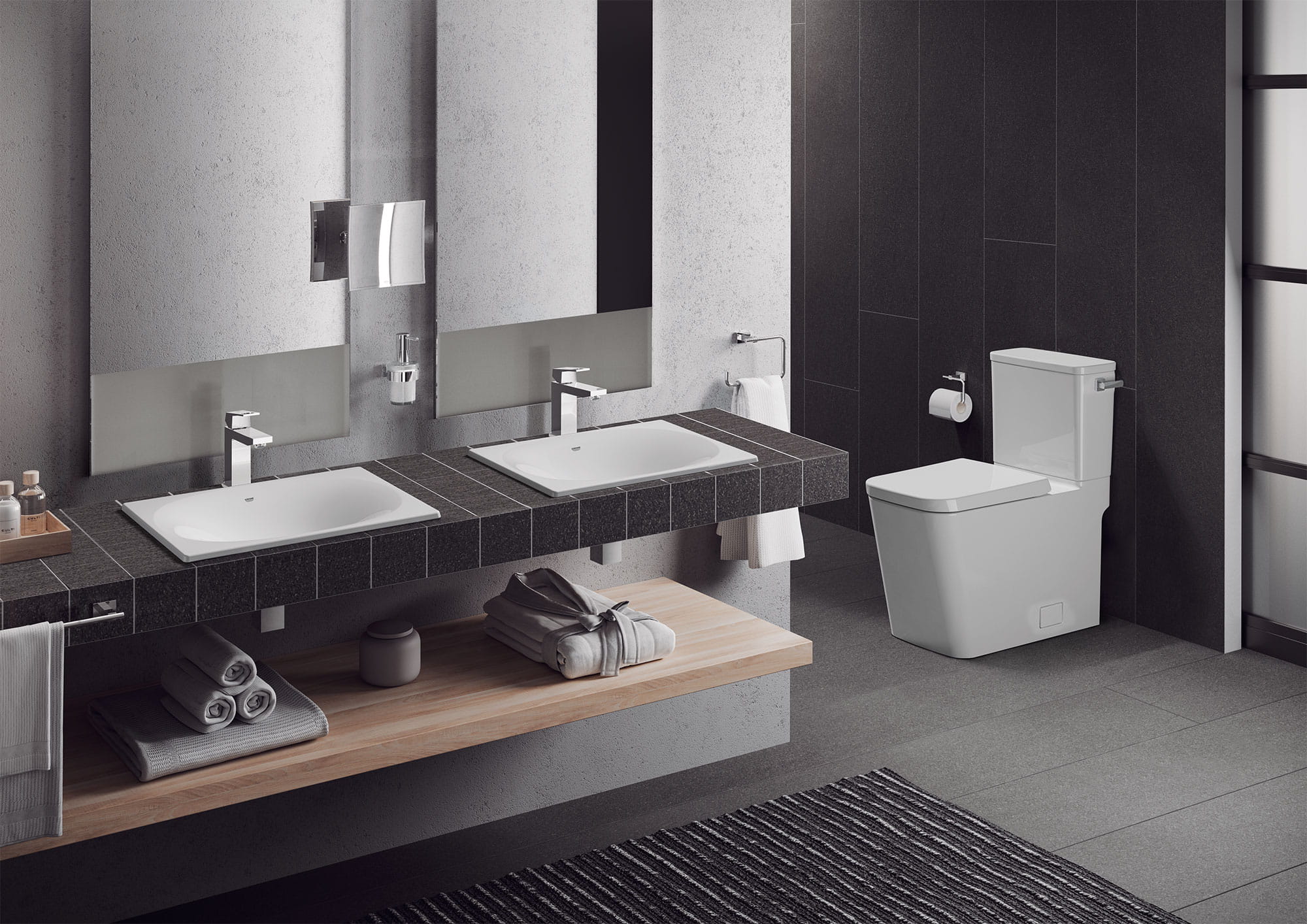 EUROCUBE - Mitigeur monocommande 1/2 lavabo Bec mobile - Robinetterie  salle de bains - GROHE - e-Novelec