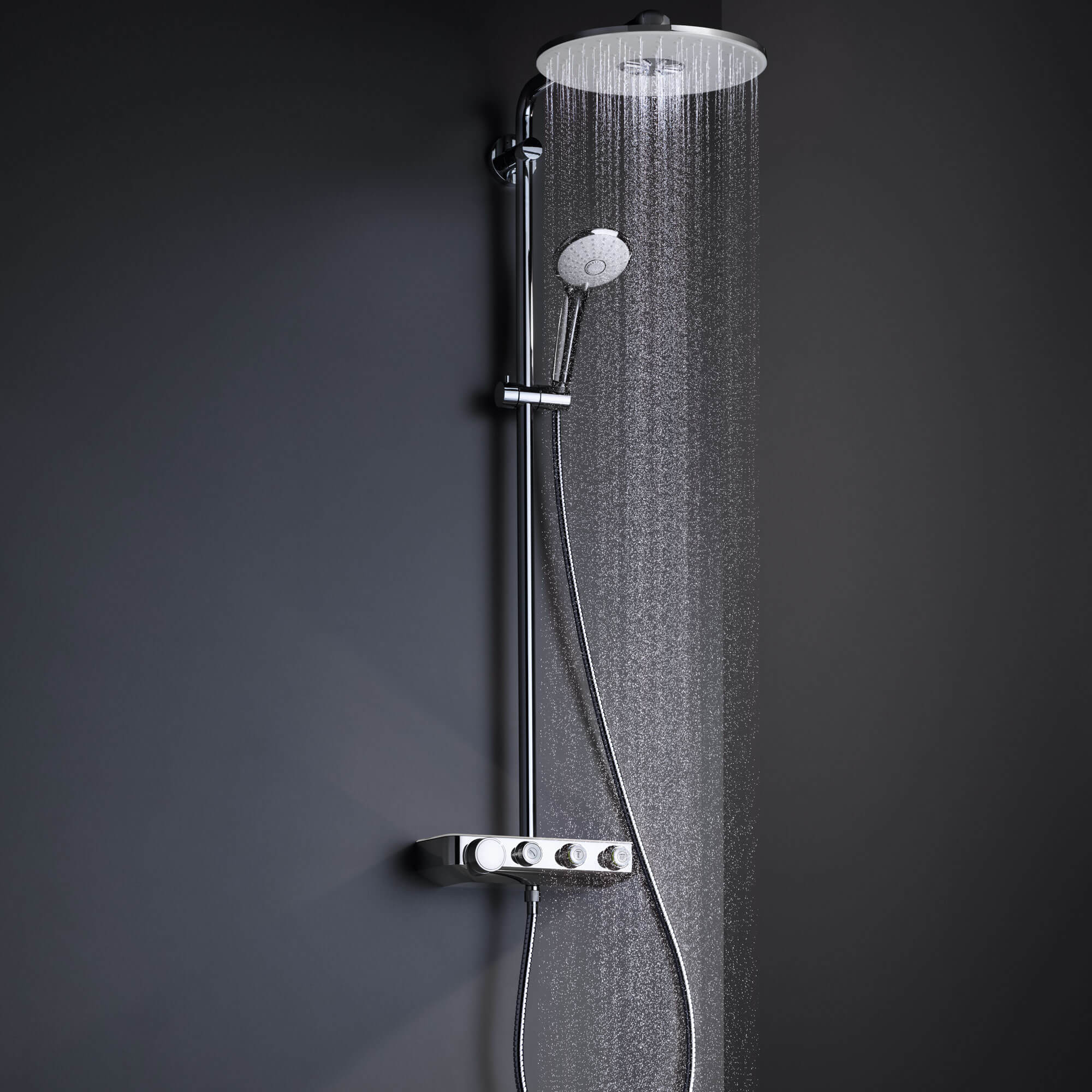 Euphoria SmartControl shower spraying water.