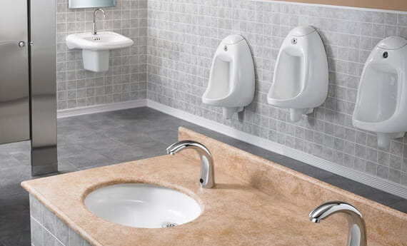 Commercial Bathroom with WaterSense Faucets