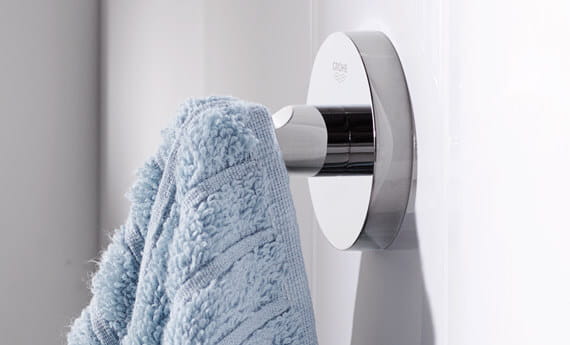 Essentials accessory towel hook with a towel.