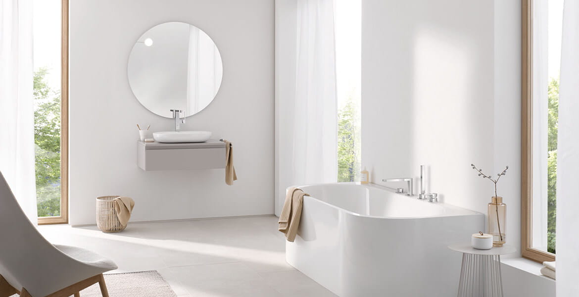 GROHE Plus Mélangeur 3 trous M-size avec bonde Chrome